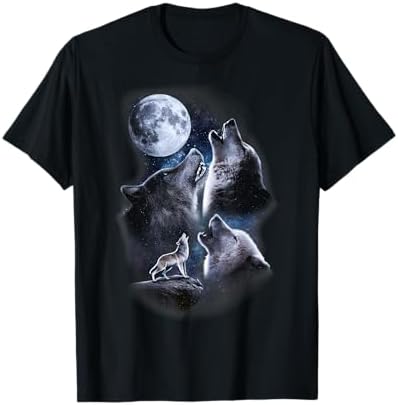 Amazon.com: Three Moon Wolf | 3 Moons Howling at Space Wolf Magic